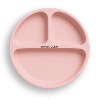   BOCIOLAND 3 részes szilikon tányér tapadókorongokkal – rózsaszín