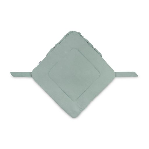 Muszlin babapólya fodorral 90x90cm - khaki