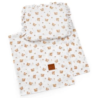 Nyári fodros muszlin ágyneműszett 95x95cm - macik