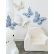 3D fali pillangó dekoráció - világos bézs/ekrü (2db)