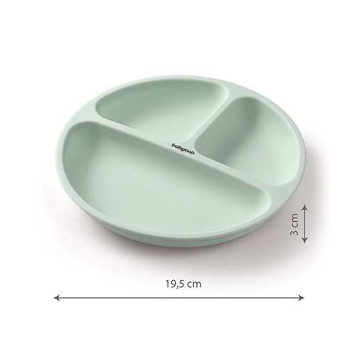 Szilikon tányért tapadókoronggal - menta