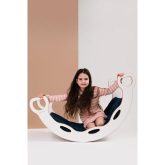   tupti.wood XXL Montessori szivárvány hinta - billegő hinta (fehér)