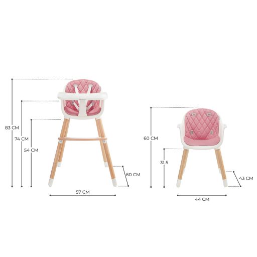 KINDERKRAFT Etetőszék Sienna - pink