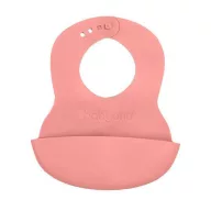 Állítható méretű szilikon előke - pink