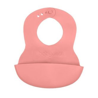 Állítható méretű szilikon előke - pink
