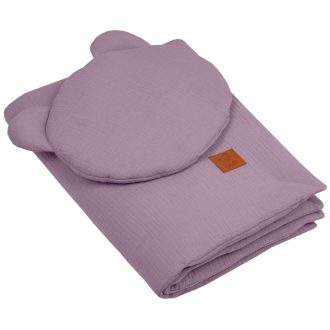 Muszlin szett + macipárna - levendula