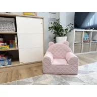 Velvet babafotel - babarózsaszín
