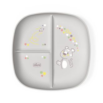 Chicco 3-részes tányér – szürke