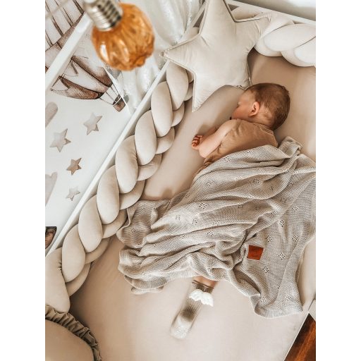 Fonott rácsvédő - ultra soft velúr - bézs - 230cm