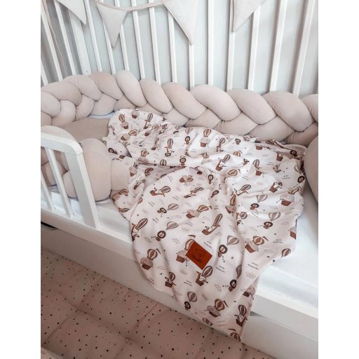 Fonott rácsvédő - ultra soft velúr - bézs - 230cm