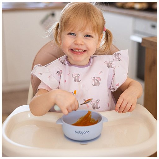 BabyOno tapadókorongos tálka fedővel - kék