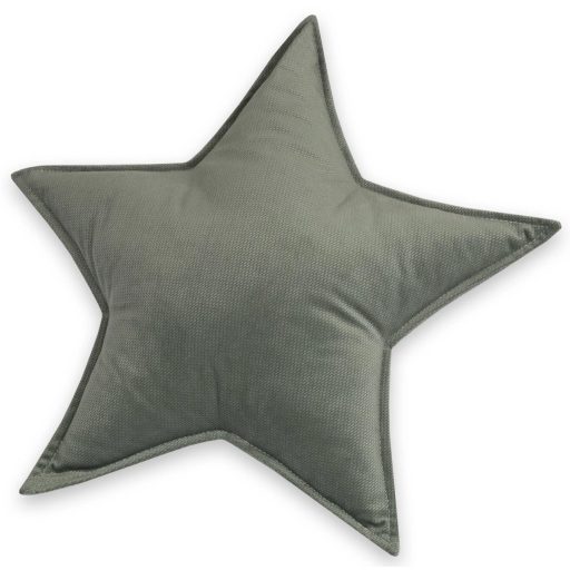 Csillag alakú velvet díszpárna - sötétzöld