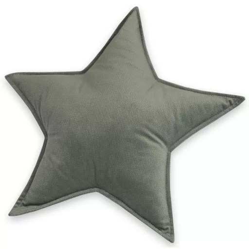 Csillag alakú velvet díszpárna - sötétzöld