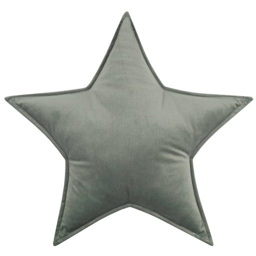 Csillag alakú velvet díszpárna - sötétzöld