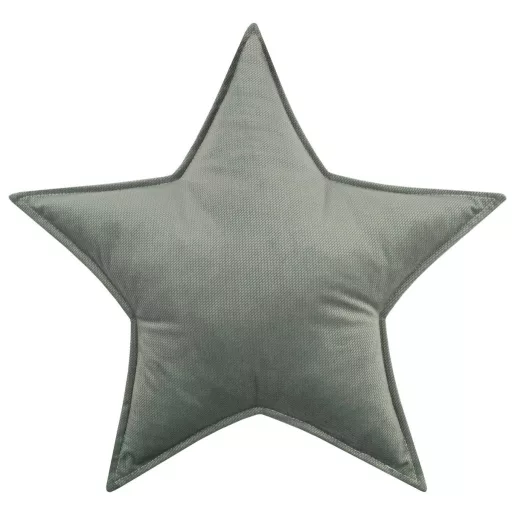 Csillag alakú velvet díszpárna - sötétzöld