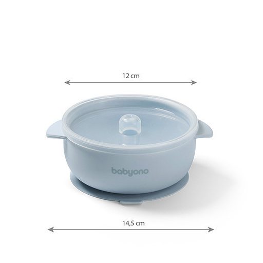 BabyOno tapadókorongos tálka fedővel - rózsaszín