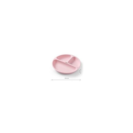 Szilikon tányért tapadókoronggal - pink
