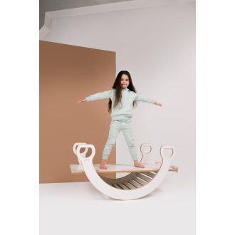   tupti.wood 3az1-ben XXL Montessori hinta + óriás csúszda létra + asztallap - fehér