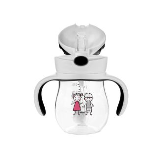 AKUKU Tanulópohár súlyozott szívószállal – Szürke