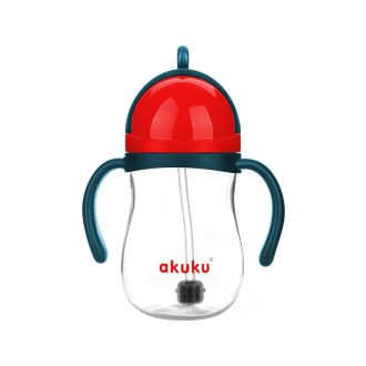   AKUKU Szívószálas pohár súlyozott szívószállal – Kék/Piros