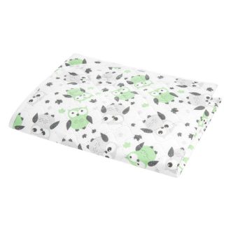   A0258 – PEVA pelenkázó lap 55×70 cm – Szürke-menta baglyos