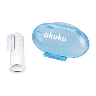   A0263 – Szilikon fogkefe és ínymasszírozó tokban – Kék