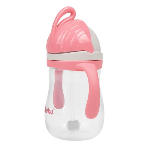 Szívószálas itatópohár súlyozott véggel - rózsaszín