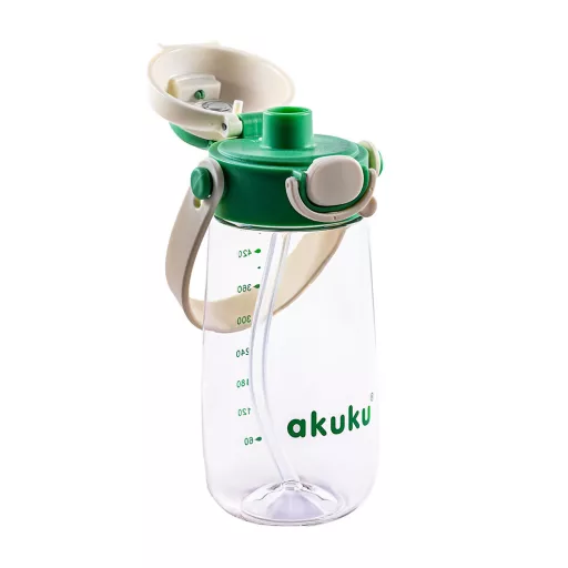 AKUKU gyerek kulacs válpánttal 480 ml - zöld
