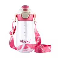 AKUKU gyerek kulacs válpánttal 480 ml - rózsaszín