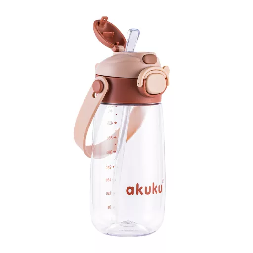 AKUKU gyerek kulacs válpánttal 480 ml - cappuchino