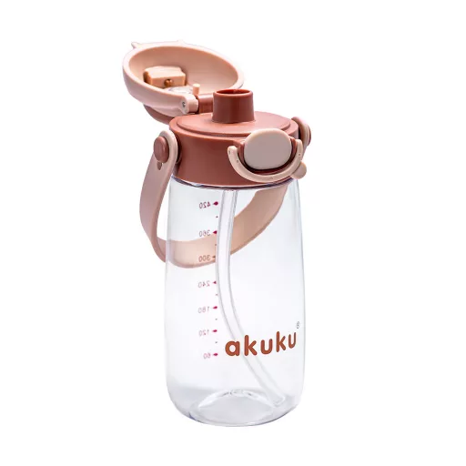 AKUKU gyerek kulacs válpánttal 480 ml - cappuchino