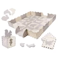 36 részes hab puzzle játszószőnyeg - szürke és ekrü 
