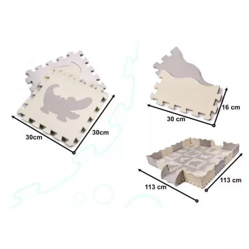 36 részes hab puzzle játszószőnyeg - szürke és ekrü 